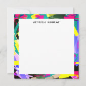 Kleurrijke Abstracte kunst gepersonaliseerde brief Notitiekaartje (Voorkant)