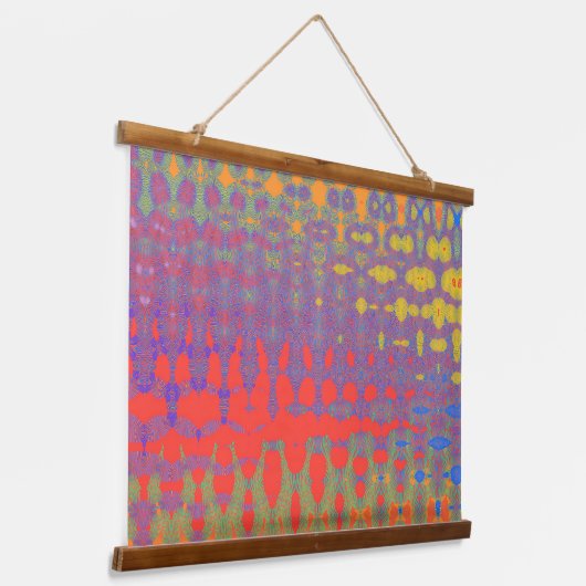 Kleurrijke abstracte kunst groot hangend tapijt hangend wandkleed (Gebogen)