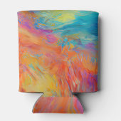 Kleurrijke Abstracte Kunst het Schilderen Monogram Blikjeskoeler (Achterkant)