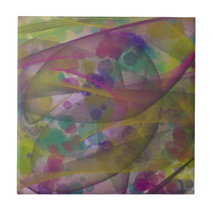 Kleurrijke Abstracte Kunst Keramische Tegel Tegeltje