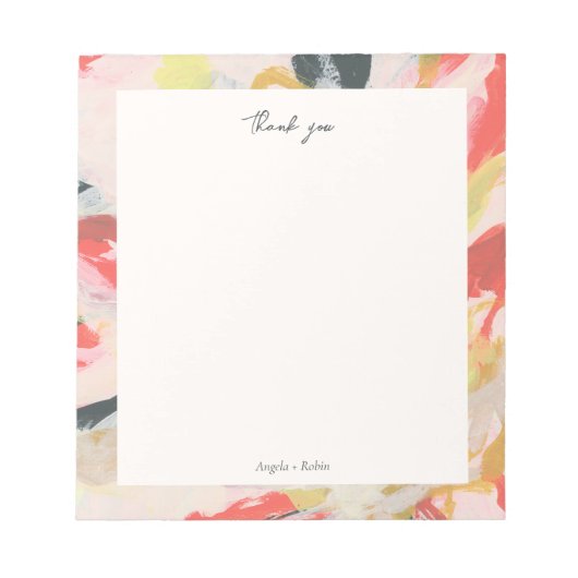 Kleurrijke Abstracte kunst Persoonlijk Dank u Notitieblok (Voorkant)
