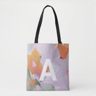Kleurrijke Abstracte Kunst Persoonlijke Monogram C Draagtas