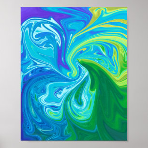 Kleurrijke abstracte kunst poster