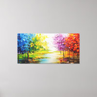 Kleurrijke Abstracte kunst schilderen van bomen en