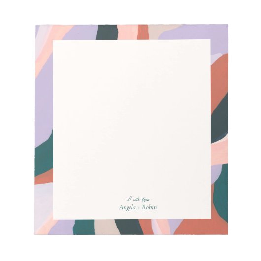 Kleurrijke Abstracte Kunst Uniek Gepersonaliseerd Notitieblok (Voorkant)