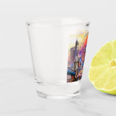 Kleurrijke abstracte kunst van de Cincinnati skyli Shot Glas (Links)