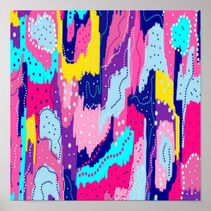 Kleurrijke Abstracte Kunst Viering Poster