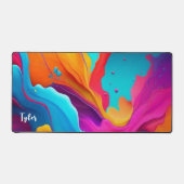 Kleurrijke Abstracte kunst, witte naam Bureaumat (Voorkant)