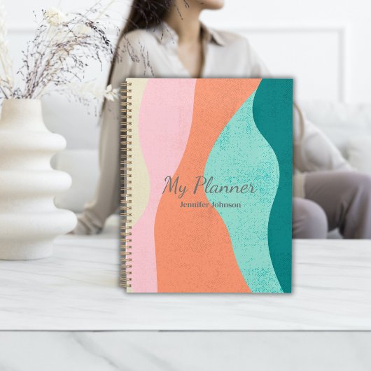 Kleurrijke Abstracte kunstplanner - gepersonalisee Planner