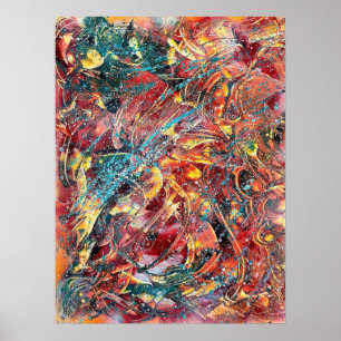 Kleurrijke Abstracte Kunstprint – Ignition No. 1 Poster