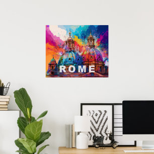 Kleurrijke Abstracte Kunstprint van Koepels van Ka Poster