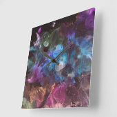 Kleurrijke Abstracte kunstruimte Vierkante Klok (Hoek)