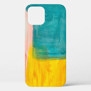Kleurrijke Abstracte kunstschilderende achtergrond iPhone 12 Hoesje