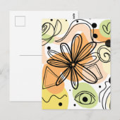 Kleurrijke Abstracte kunsttekening Briefkaart (Voorkant / Achterkant)