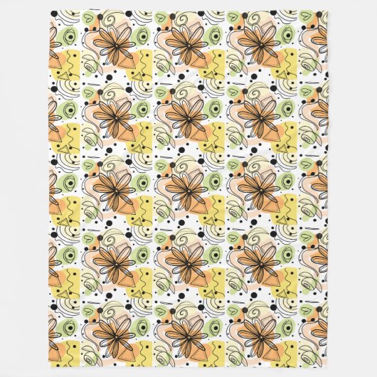 Kleurrijke Abstracte kunsttekening Fleece Deken (Voorkant)