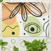 Kleurrijke Abstracte kunsttekening Theedoek (Gevouwen)