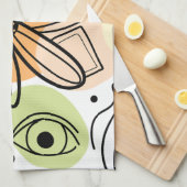 Kleurrijke Abstracte kunsttekening Theedoek (Quarter Fold)