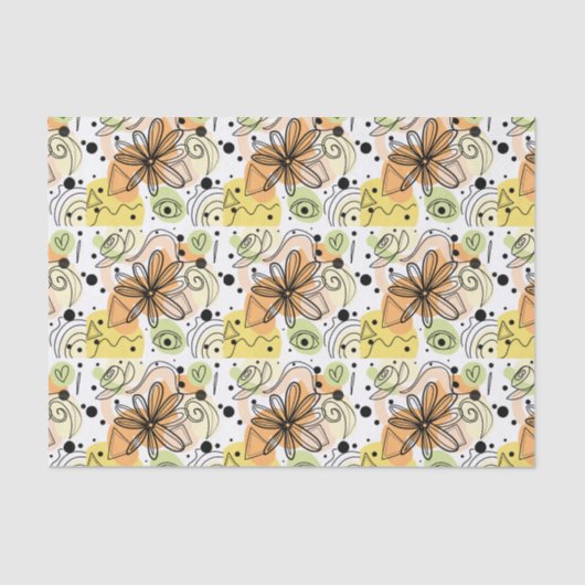 Kleurrijke Abstracte kunsttekening Tissuepapier (Voorkant)