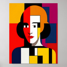 Kleurrijke Abstracte kunstvrouw Poster