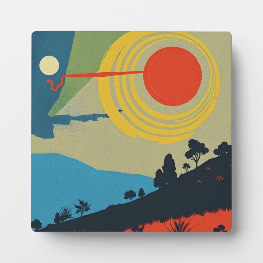 Kleurrijke Abstracte landschapskunst Fotoplaat (Voorkant)