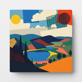 Kleurrijke Abstracte landschapskunst Fotoplaat