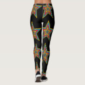 Kleurrijke Abstracte Leggings: rood, blauw, zwarte Leggings (Achterkant)