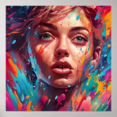 Kleurrijke Abstracte levendige illustratie Poster (Voorkant)