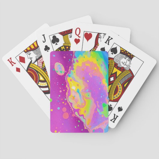 Kleurrijke Abstracte levendige kunst Pokerkaarten (Achterkant)