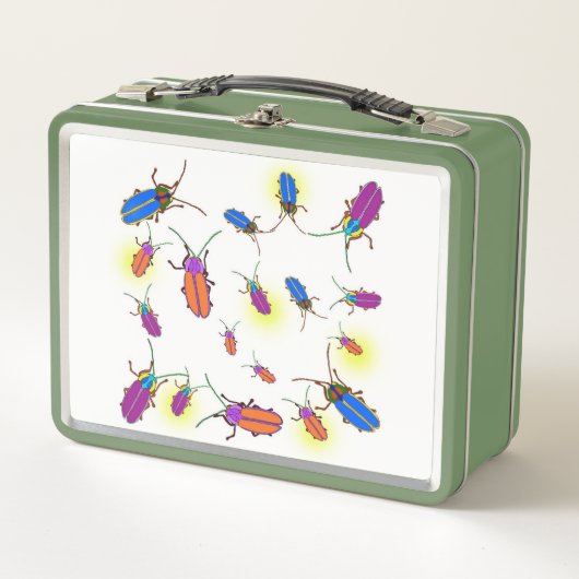 Kleurrijke Abstracte Lightning Bugs Lunch Box (Voorkant)