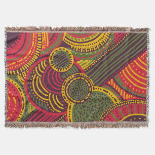 Kleurrijke Abstracte lijnen   Roze Paars geel groe Deken