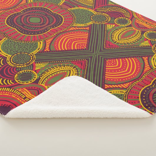 Kleurrijke Abstracte lijnen | Roze Paars geel groe Sherpa Deken (3/4)