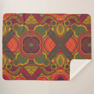 Kleurrijke Abstracte lijnen Roze Paars geel groe Sherpa Deken