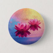 Kleurrijke Abstracte Lotus Flowers Ronde Button 5,7 Cm (Voorkant)