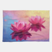 Kleurrijke Abstracte Lotus Flowers Theedoek (Horizontaal)