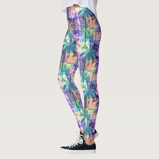 Kleurrijke Abstracte Luau Tropical Palm Trees Leggings (Links)