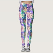 Kleurrijke Abstracte Luau Tropical Palm Trees Leggings (Voorkant)