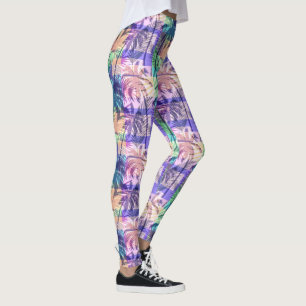 Kleurrijke Abstracte Luau Tropical Palm Trees Leggings