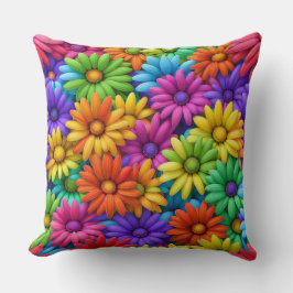 Kleurrijke Abstracte madeliefjes #34 - Kussen