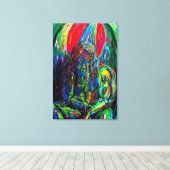 Kleurrijke Abstracte Man olie op Canvas (Insitu (Houten vloer))