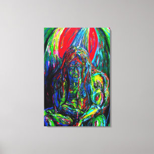 Kleurrijke Abstracte Man olie op Canvas Afdruk
