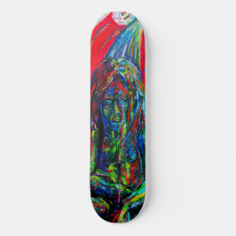 Kleurrijke Abstracte Man Olie op Canvas Skateboard