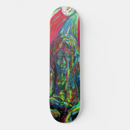 Kleurrijke Abstracte Man Olie Schilderkunst Kunst Skateboard