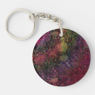 Kleurrijke abstracte met grungy cirkels sleutelhanger
