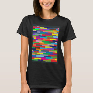 Kleurrijke Abstracte mini blokstenen decor met Mod T-shirt