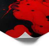 Kleurrijke Abstracte Modern .Crimson Abyss Abstrac Poster (Hoek)