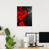 Kleurrijke Abstracte Modern .Crimson Abyss Abstrac Poster (Thuiskantoor)