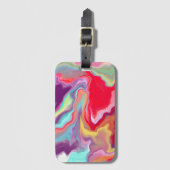 Kleurrijke Abstracte moderne digitale kunstmarmer Bagagelabel (Voorkant (verticaal))