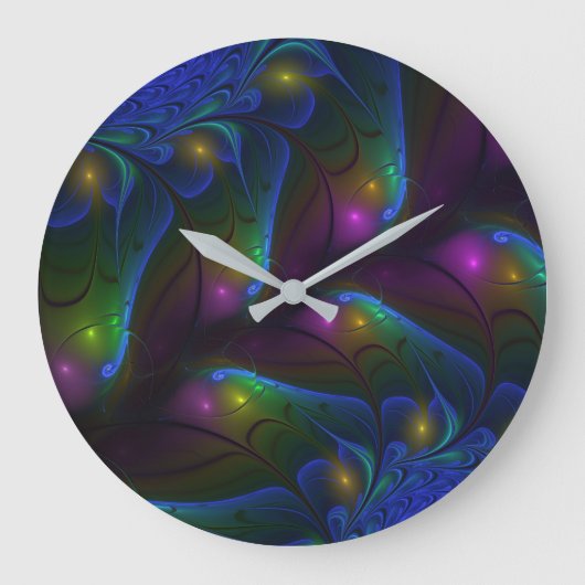 Kleurrijke, Abstracte moderne fractaalkunst Grote Klok (Voorkant)