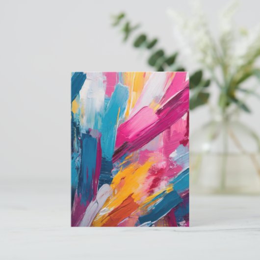 Kleurrijke Abstracte moderne kunst Briefkaart (Staand voorkant)