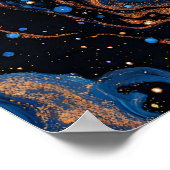 Kleurrijke Abstracte moderne kunst.Midnight Gold M Poster (Hoek)